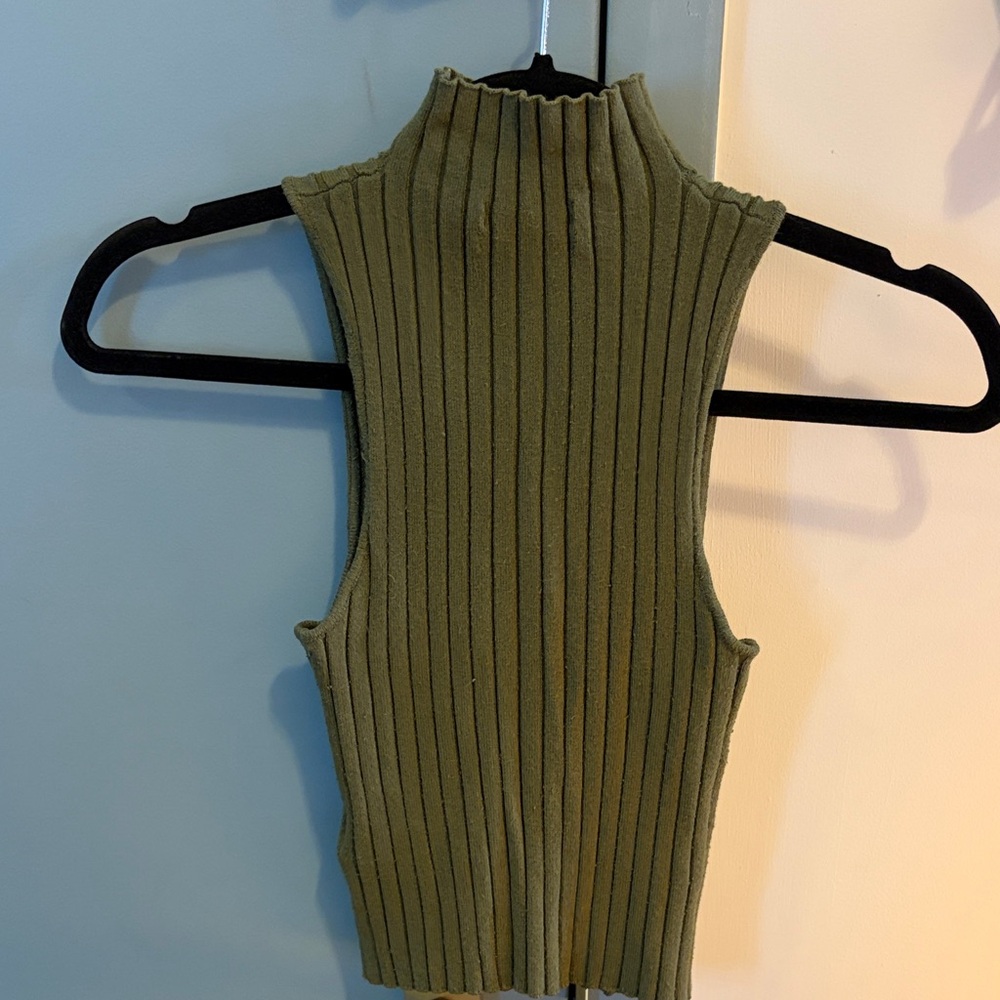 Urban Outfitters Green Ribbed Mock Neck Tank - Picture 4 of 4